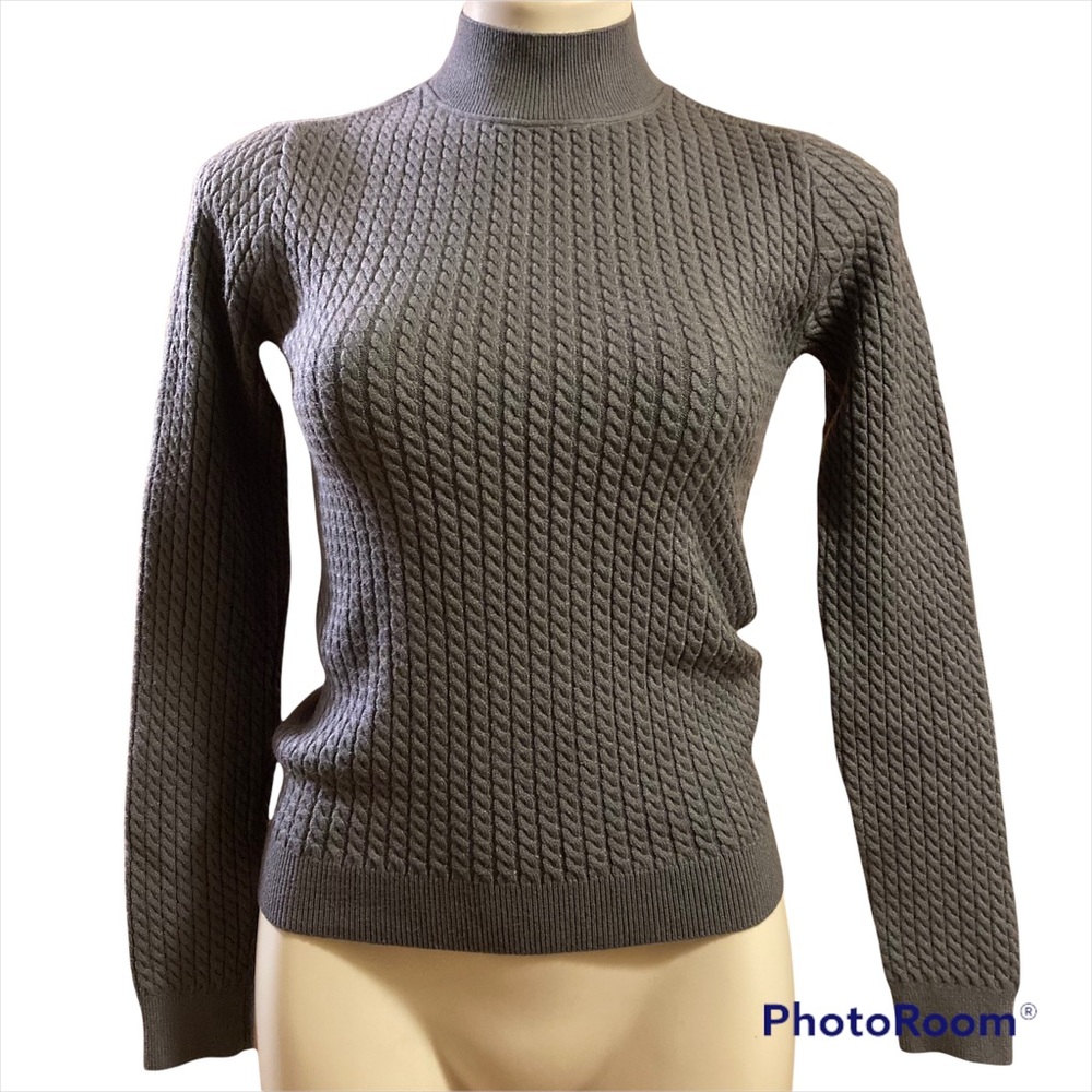 Magaschoni Gray cable knit sweater CA